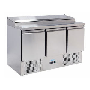Forcold Saladette Statica con Alzatina Posteriore e N° 3 Ante - Capacità N° 8 Bacinelle