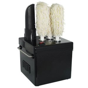 Attrezzature Professionali Asciuga Bicchieri a 5 Spazzole con Tubo Aria Calda Inox - Capacità N° 300 PZ/H