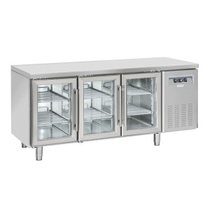 CoolHead Tavolo Refrigerato Ventilato per Gastronomia in Acciaio Inox - N° 3 Porte in Vet