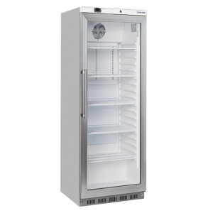 CoolHead Armadio Refrigerato Verticale con Porta a Vetro QRXG400 - Rivestimento in Acciai