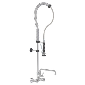 Amitek Doccione con Rubinetto RBT300M - Fissaggio a Parete - 2 Pomelli - Portata Max Lt