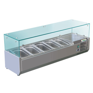 FORCAR Vetrina Refrigerata Ingredienti Pizzeria in Acciaio Inox 304 - Profondità Cm 39,