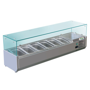 FORCAR Vetrina Refrigerata Ingredienti Pizzeria in Acciaio Inox 304 - Profondità Cm 39,
