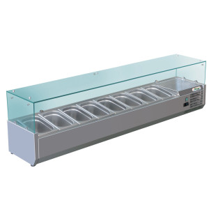 FORCAR Vetrina Refrigerata Ingredienti Pizzeria in Acciaio Inox 304 - Profondità Cm 39,