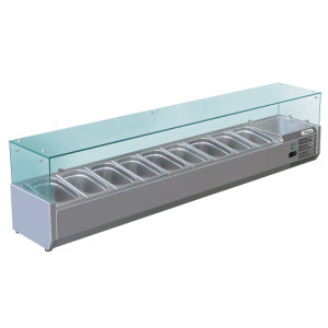 FORCAR Vetrina Refrigerata Ingredienti Pizzeria in Acciaio Inox 304 - Profondità Cm 39,