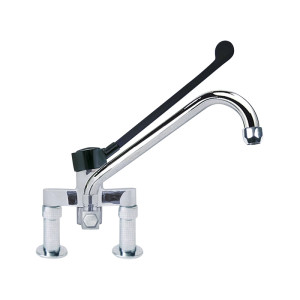 INOX BIM Miscelatore Biforo Leva Clinica, lunghezza cm 30