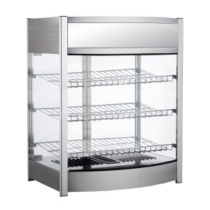 FORCAR Vetrina Riscaldata da Banco Inox AISI 304 - Snack Panini Pizzette - N° 4 Ripiani
