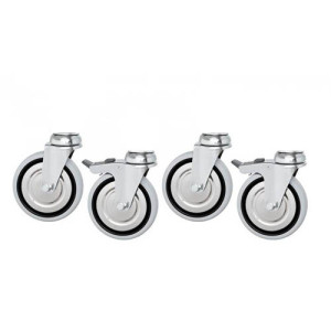 FORCAR Kit 4 Ruote Ø 120 mm - 2 con Freno , 2 Libere