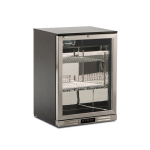 Klimaitalia Frigorifero Sottobanco Statico S85XH - Porta a Vetro con Cornice Inox - Altezza