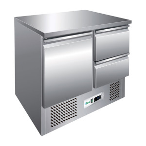 FORCAR Saladette Refrigerata N° 1 Ante + N° 2 Cassetti - Acciaio Inox AISI 304 - Capaci