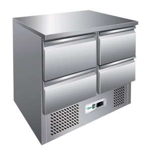 FORCAR Saladette Refrigerata N° 4 Cassetti - Acciaio Inox AISI 304 - Capacità lt 240