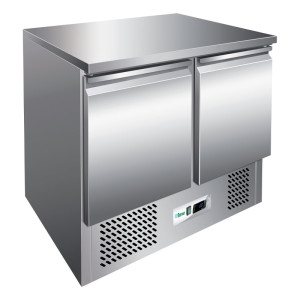 FORCAR Saladette Refrigerata in Acciaio AISI 304 - N° 2 Ante e Piano Fisso Inox - Capac