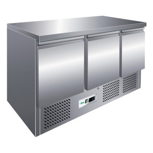 FORCAR Saladette Refrigerata in Acciaio AISI 304 - N° 3 Ante e Piano Inox - Capacità lt