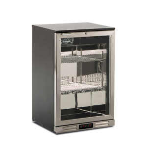 Klimaitalia Frigorifero Sottobanco Statico S98XH - Porta a Vetro con Cornice Inox - Altezza