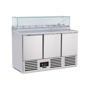 Klimaitalia Saladette Inox Refrigerata con Scomparto per N° 8 Bacinelle GN1/6 e Sovrastruttu