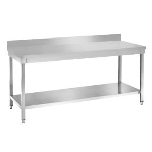 Amitek Tavolo Neutro in Acciaio Inox con Alzatina - Profondità Cm 60 - Varie Dimensioni