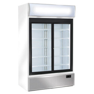 CoolHead Armadio Refrigerato Bibite TKG1000S - Doppia Anta Scorrevole e Canopy - Capacità