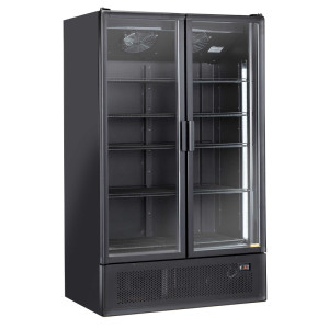 CoolHead Vetrina Refrigerata Bibite TKG1200B Nera - Doppia Anta ad Esposizione Totale - C