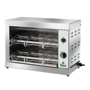FIMAR Tostiera Elettrica Professionale in Acciaio Inox - N° 6 Pinze