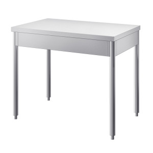INOX BIM Tavolo Inox Neutro Libero con Gambe Tonde - Profondità Cm 70 - Diverse Misure
