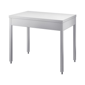INOX BIM Tavolo Inox Neutro Libero con Gambe Quadre - Profondità Cm 70 - Diverse Misure