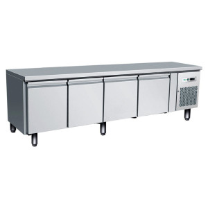 FORCAR Banco Refrigerato Gastronomia a 4 Porte - Altezza Cm 65 - Capacità lt 350 - Temp