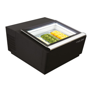 CoolHead Espositore da Banco per Gelato in Vaschetta VBG3B - Acciaio Verniciato Nero - N°