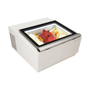 CoolHead Espositore da Banco per Gelato in Vaschetta VBG3W - Acciaio Verniciato Bianco -