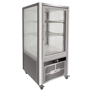 FORCAR Vetrina Espositiva Pasticceria VGP200R - Acciaio Inox con 2 Ripiani - Capacità L