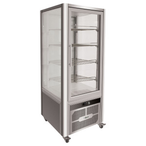 FORCAR Vetrina Espositiva Pasticceria VGP400R - Acciaio Inox con 4 Ripiani - Capacità L
