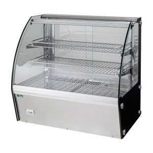 FORCAR Vetrina Riscaldata da Banco in Acciaio Inox VHP120 - N° 2 Ripiani - Cm 71 x 58 x