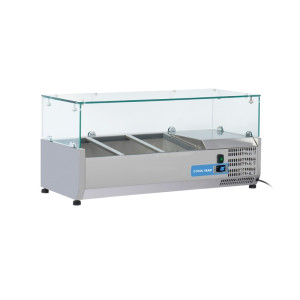 CoolHead Vetrina Ingredienti per Pizza con Top in Vetro - Capacità n° 2 Bacinelle GN1/3 +