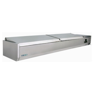 Forcold Vetrina Refrigerata Pizzeria con Coperchio Inox AISI 201 - Profondità Cm 39,5 -