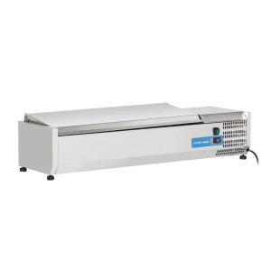 CoolHead Vetrina per Ingredienti Pizza con Coperchio in Acciaio Inox - Capacità n° 5 Baci