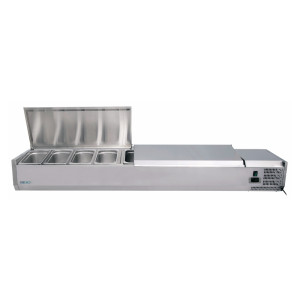 Forcold Vetrina Refrigerata Pizza con Coperchio Inox AISI 201 - Profondità Cm 33,5 - Cap