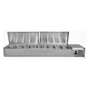 Forcold Vetrina Refrigerata Pizzeria con Coperchio Inox AISI 201 - Profondità Cm 39,5 -