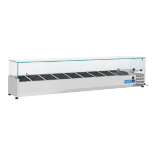 CoolHead Vetrina Ingredienti per Pizza con Top in Vetro - Capacità n° 10 Bacinelle GN1/4
