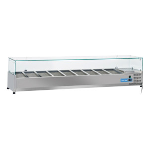 CoolHead Vetrina Ingredienti per Pizza con Top in Vetro - Capacità n° 9 Bacinelle GN1/3