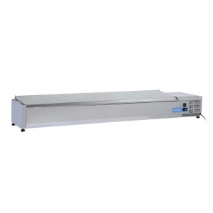 CoolHead Vetrina Orizzontale per Ingredienti Pizza con Coperchio Inox - Capacità n° 9 Bac