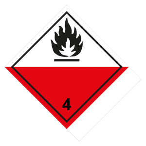 Gefahrzettel Gefahrgutaufkleber Klasse 4.2 Selbstentzündliche Stoffe zur Selbstbeschriftung Flamme Schwarz