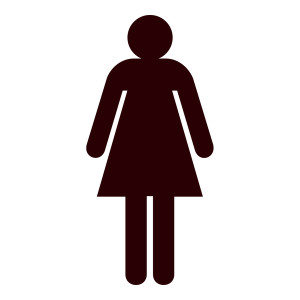 Toilettensymbol WC-Schild Damen, Folie 57 x 120 mm