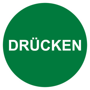Türetikett / Aufkleber "Drücken"