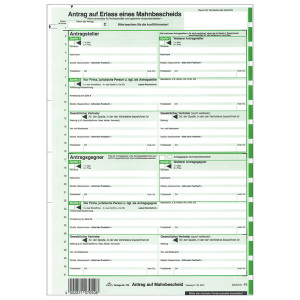 EDV Mahnbescheid neutral 2 Einzelblatt für Laserdrucker für alle Bundesländer 10-er Pack