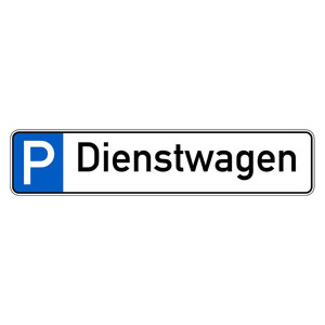 Parkplatzreservierungsschild "Dienstwagen" Aluminium geprägt 520 x 110 mm