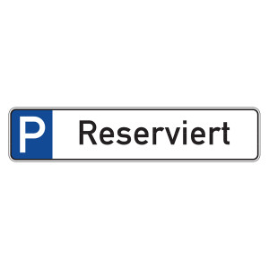 Parkplatzreservierungsschild "Reserviert" Aluminium geprägt 520 x 110 mm