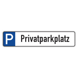 Parkplatzreservierungsschild "Privatparkplatz" Aluminium geprägt 520 x 110 mm