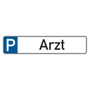 Parkplatzreservierungsschild "Arzt" Aluminium geprägt 520 x 110 mm