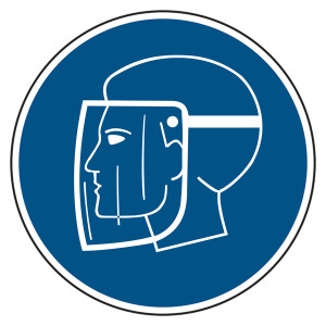 Gesichtsschutzschild benutzen- Gebotszeichen BGV A8 M08