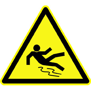 Warnung vor Rutschgefahr - Warnschild BGV A8 W28