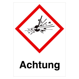 GHS-Symbol explosive Stoffe - Achtung
